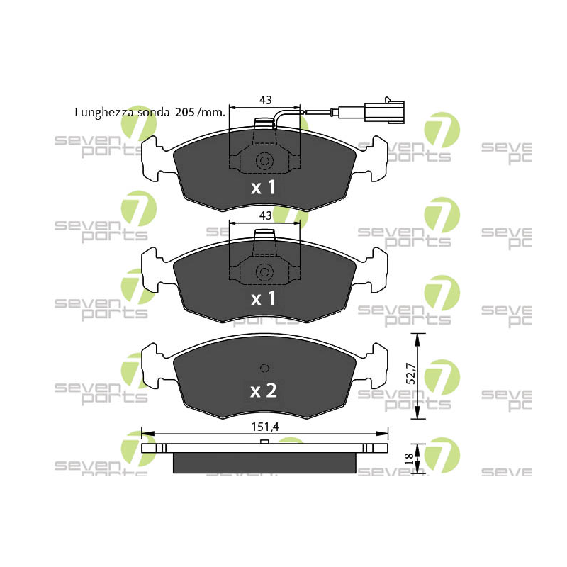 Pastiglie freno asse anteriore - SEVEN