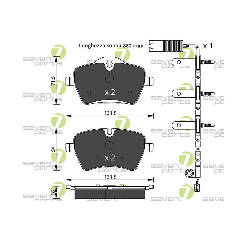 Pastiglie freno asse anteriore - SEVEN