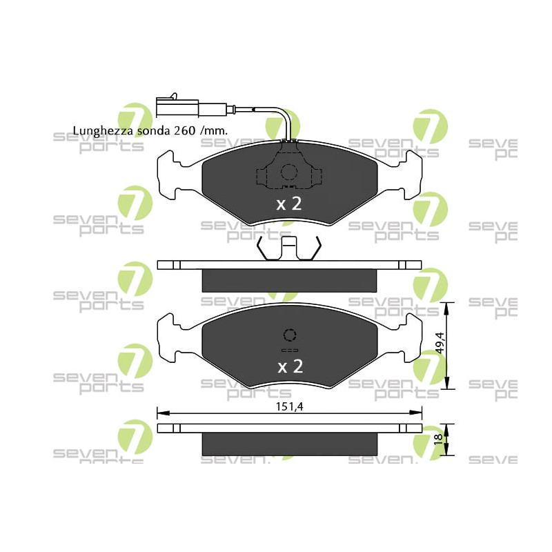 Pastiglie freno asse anteriore - SEVEN