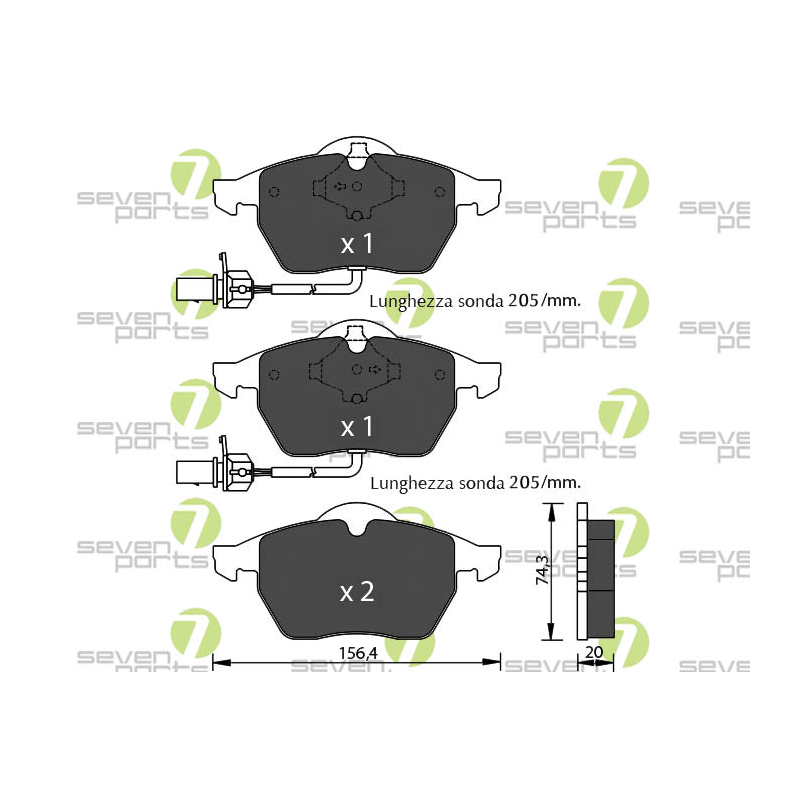 Pastiglie freno asse anteriore - SEVEN