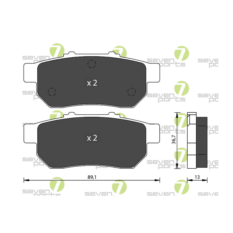 Pastiglie freno asse posteriore - SEVEN