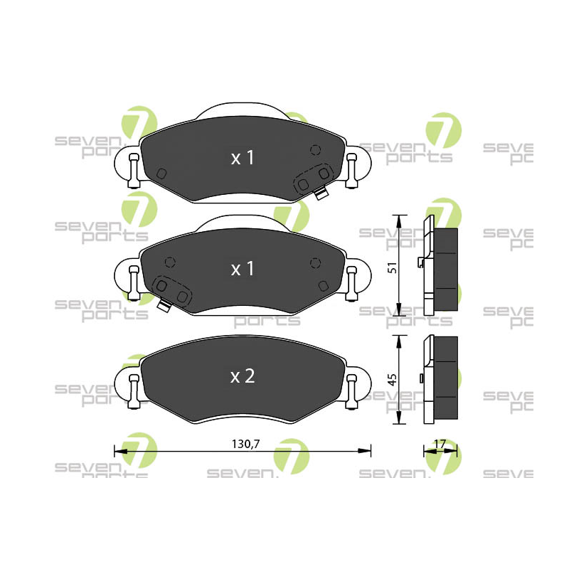 Pastiglie freno asse anteriore - SEVEN