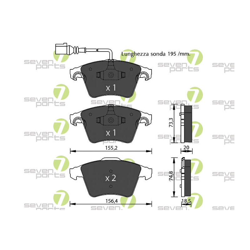 Pastiglie freno asse anteriore - SEVEN