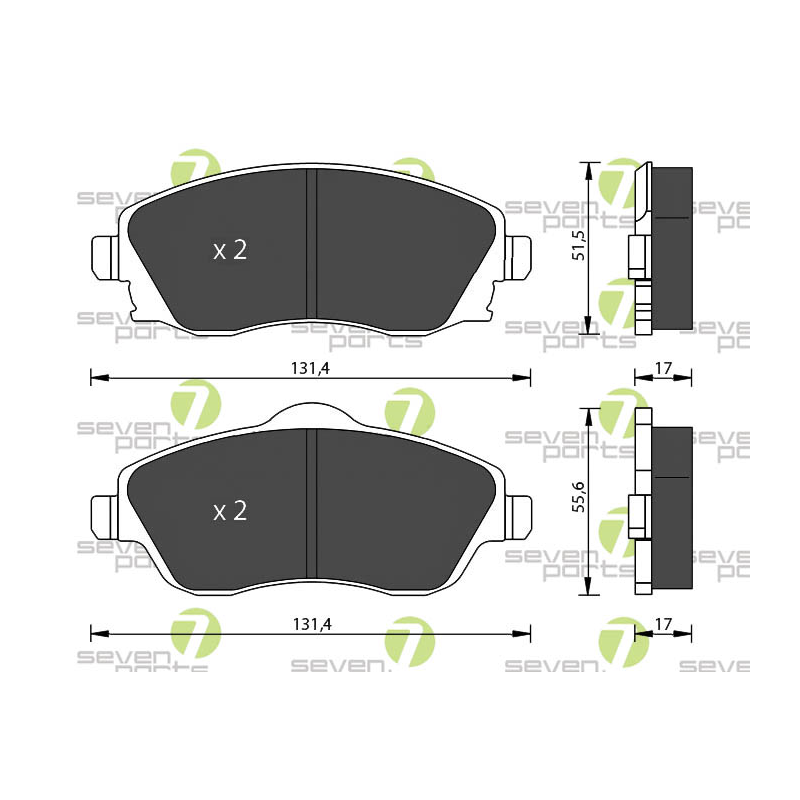 Pastiglie freno asse anteriore - SEVEN