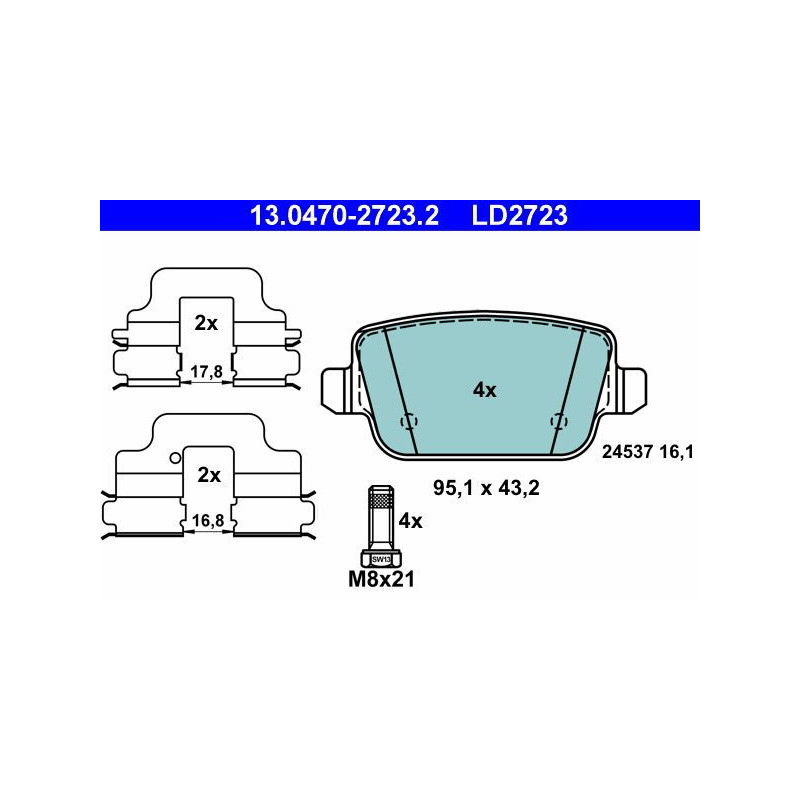 Pastiglie freno asse posteriore - ATE