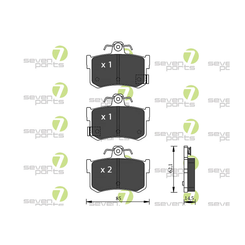 Pastiglie freno asse posteriore - SEVEN