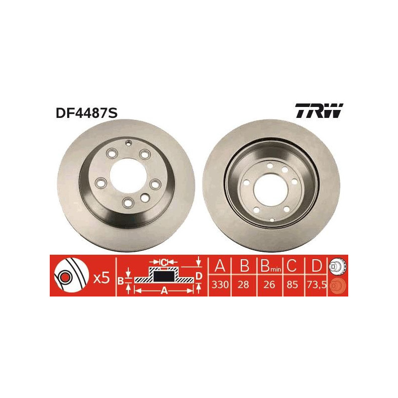 Disco freno asse posteriore - TRW