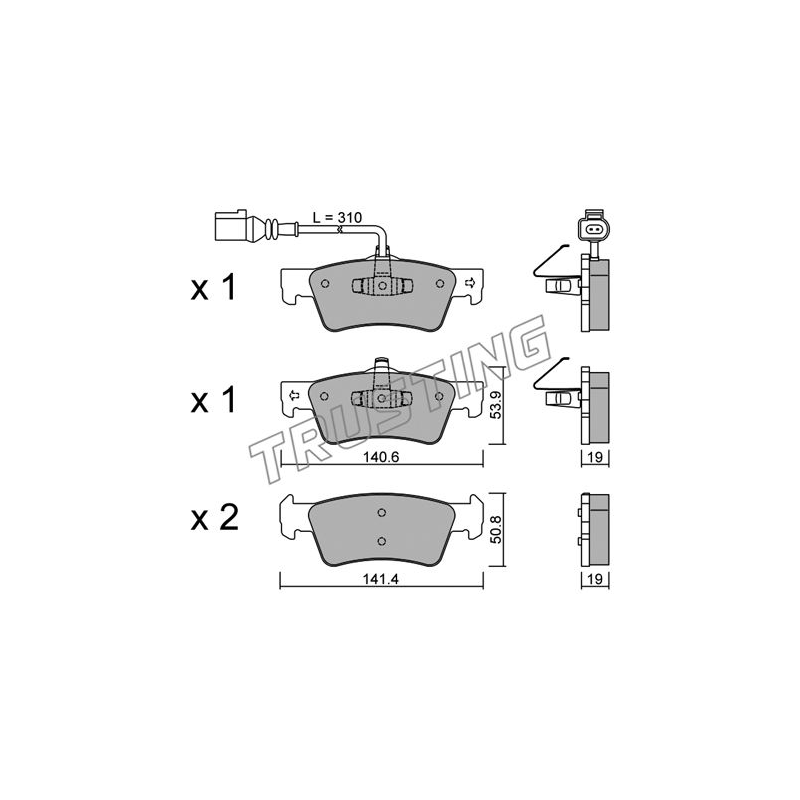 Pastiglie freno asse posteriore - TRUSTING