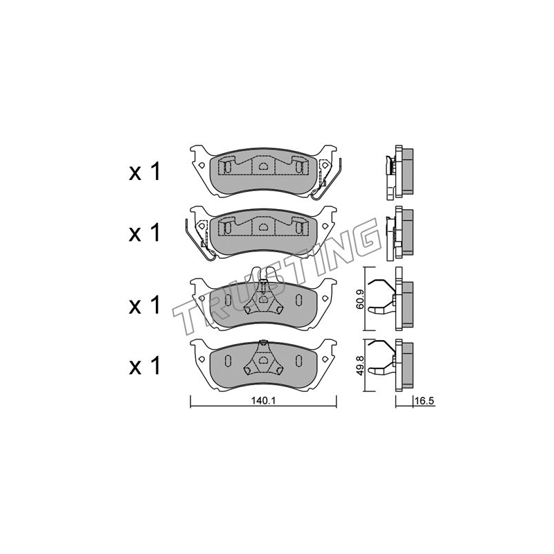 Pastiglie freno asse posteriore - TRUSTING