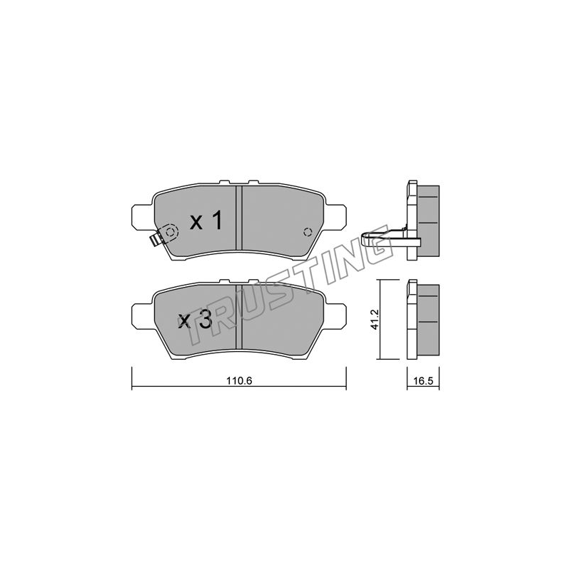 Pastiglie freno asse posteriore - TRUSTING