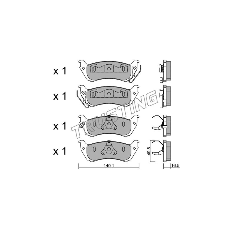 Pastiglie freno asse posteriore - TRUSTING