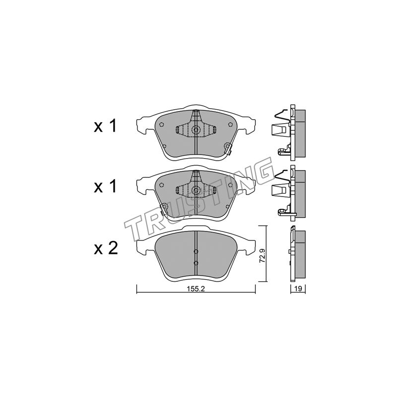 Pastiglie freno asse posteriore - TRUSTING