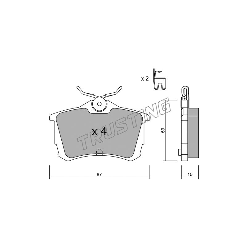 Pastiglie freno asse posteriore - TRUSTING