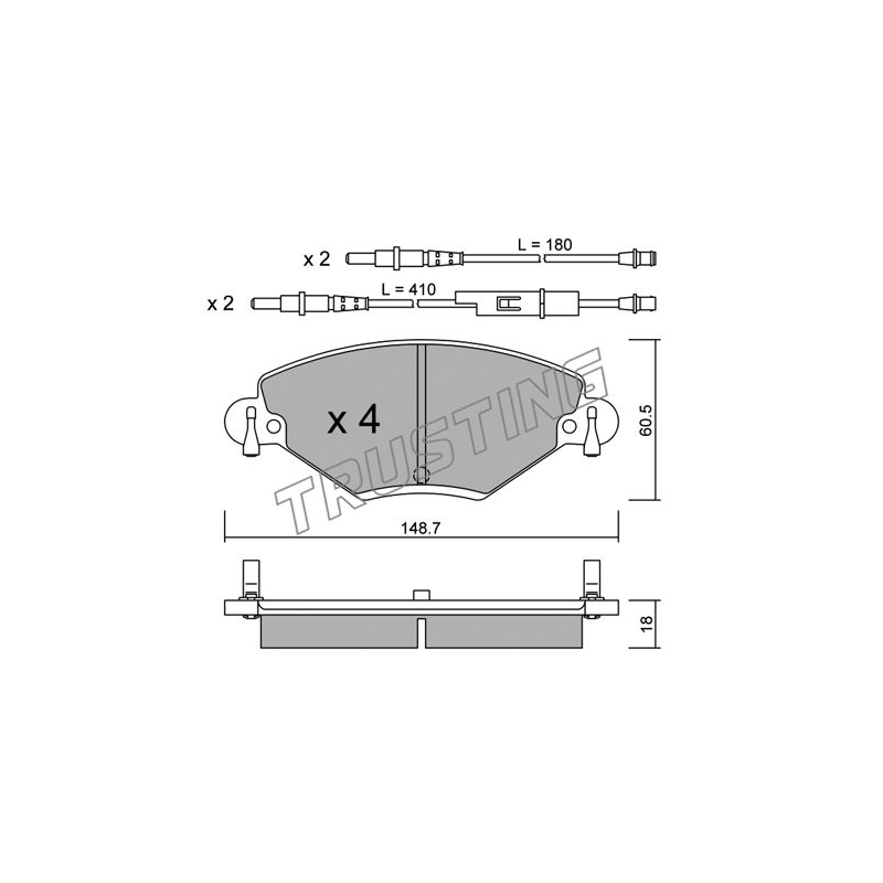 Pastiglie freno asse anteriore - TRUSTING