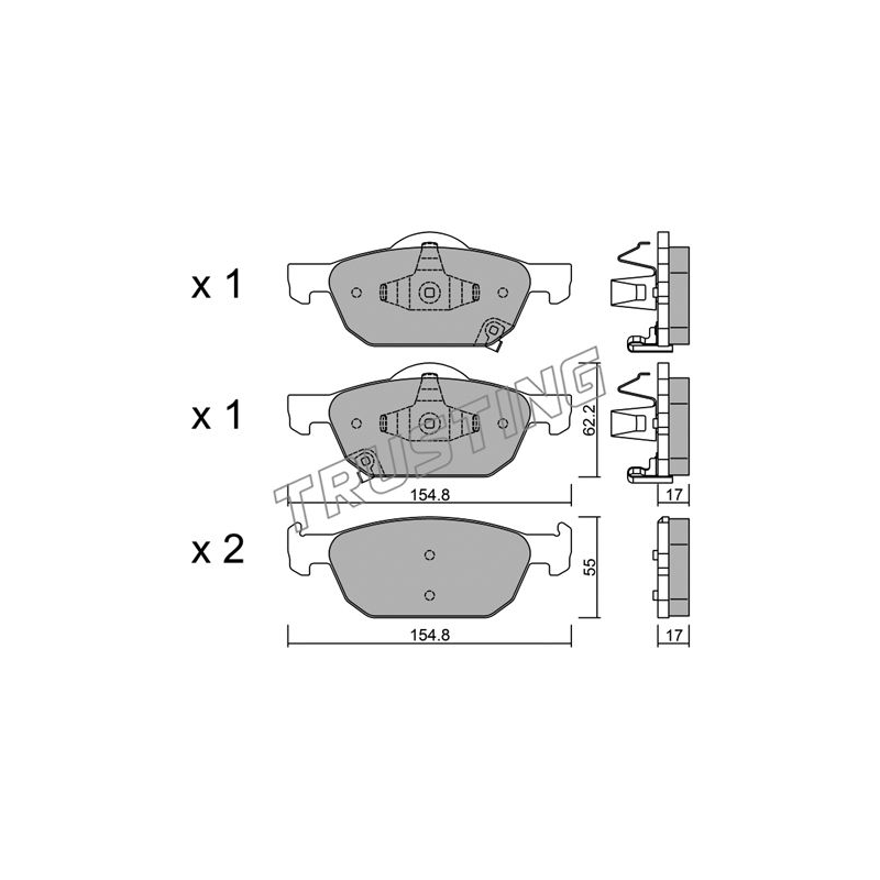 Pastiglie freno asse anteriore - TRUSTING