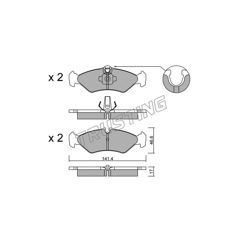 Pastiglie freno asse posteriore - TRUSTING