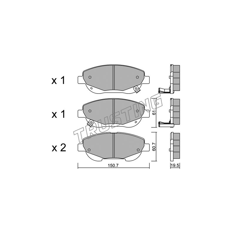 Pastiglie freno asse anteriore - TRUSTING