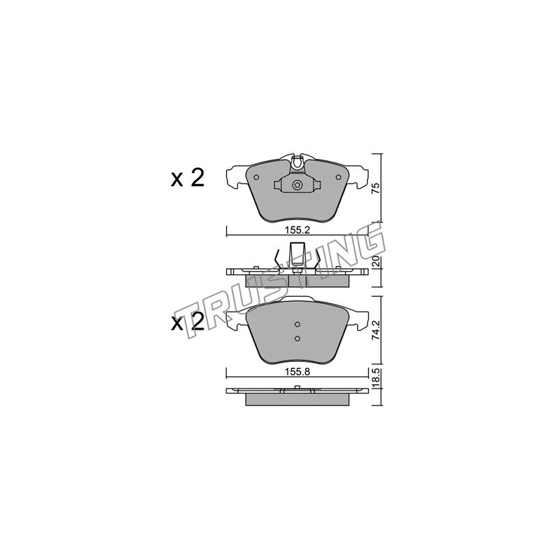 Pastiglie freno asse anteriore - TRUSTING