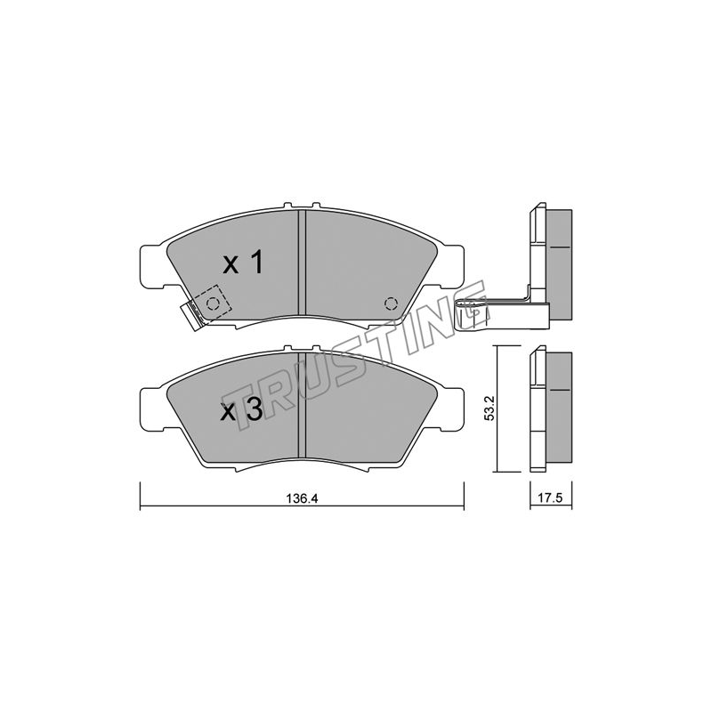 Pastiglie freno asse anteriore - TRUSTING
