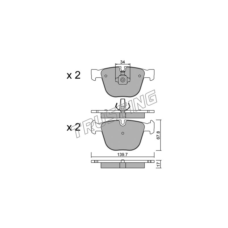Pastiglie freno asse posteriore - TRUSTING