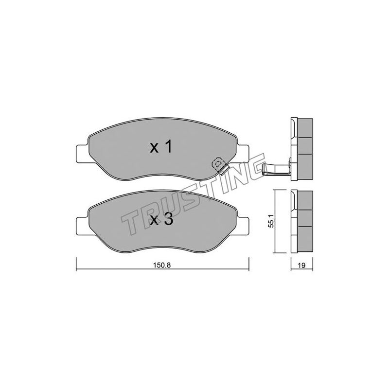 Pastiglie freno asse anteriore - TRUSTING