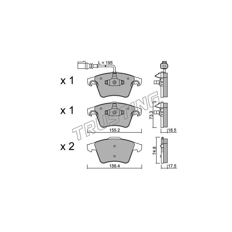 Pastiglie freno asse anteriore - TRUSTING