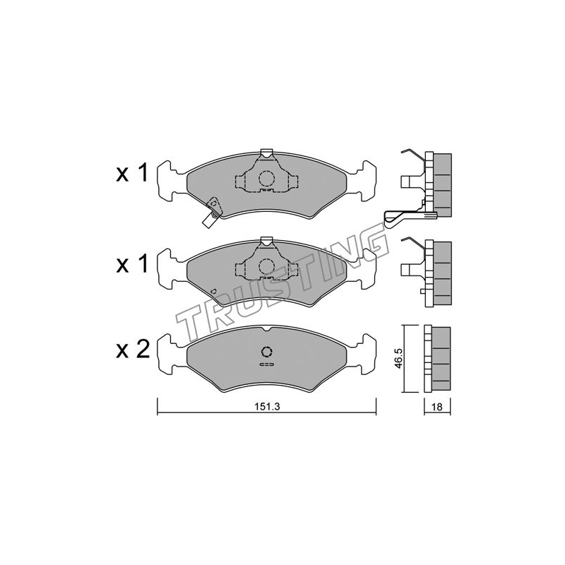 Pastiglie freno asse anteriore - TRUSTING