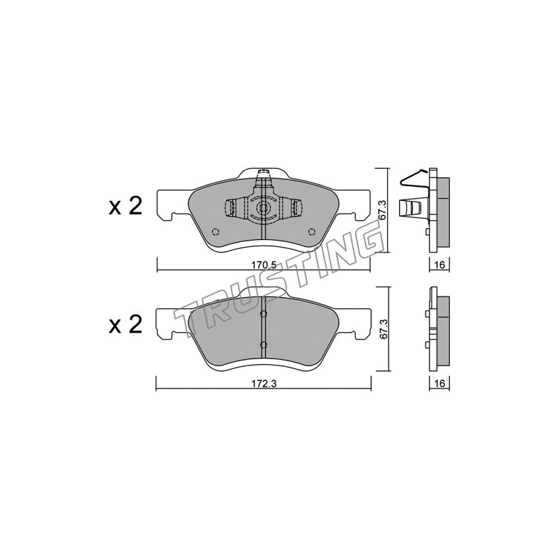 Pastiglie freno asse anteriore - TRUSTING