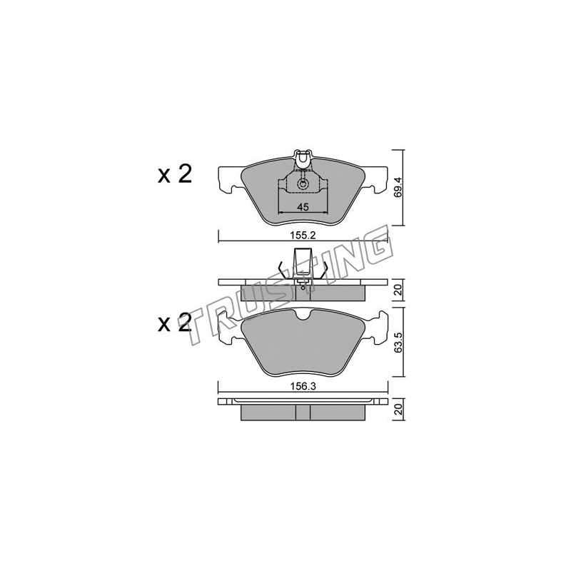 Pastiglie freno asse anteriore - TRUSTING