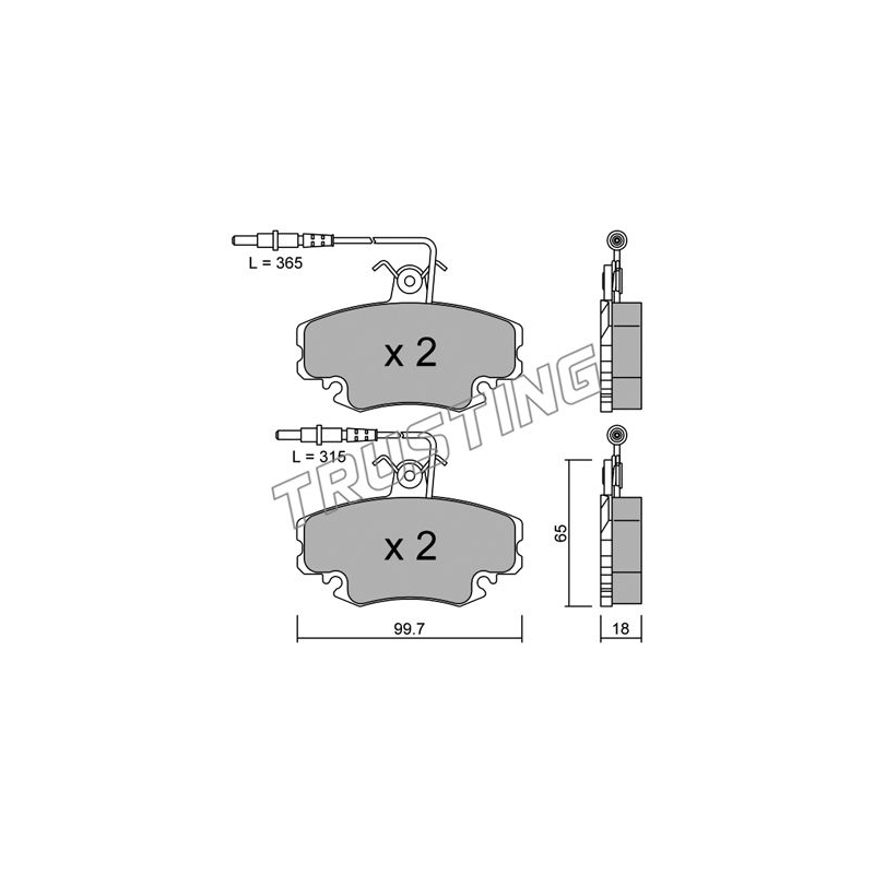 Pastiglie freno asse anteriore - TRUSTING