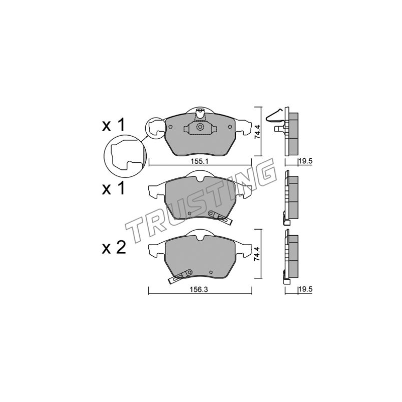 Pastiglie freno asse anteriore - TRUSTING