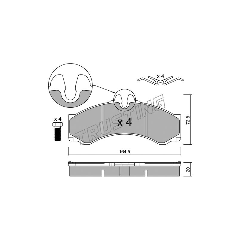 Pastiglie freno asse anteriore - TRUSTING
