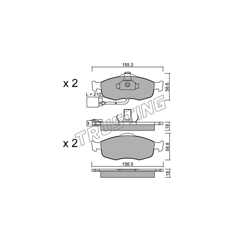 Pastiglie freno asse anteriore - TRUSTING