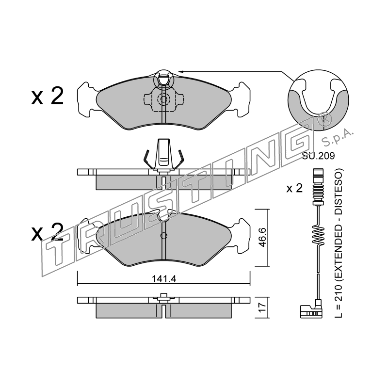 Pastiglie freno asse posteriore - TRUSTING