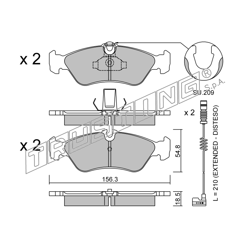 Pastiglie freno asse posteriore - TRUSTING
