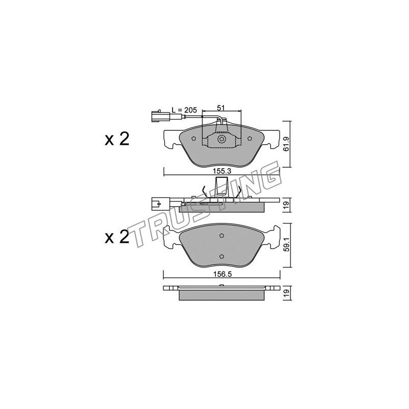 Pastiglie freno asse anteriore - TRUSTING