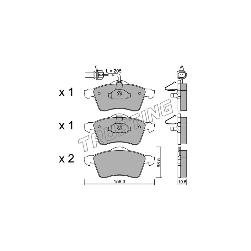 Pastiglie freno asse anteriore - TRUSTING