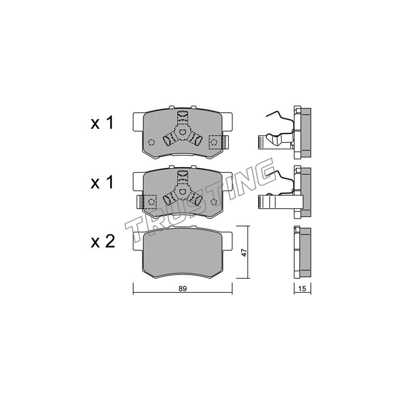 Pastiglie freno asse posteriore - TRUSTING