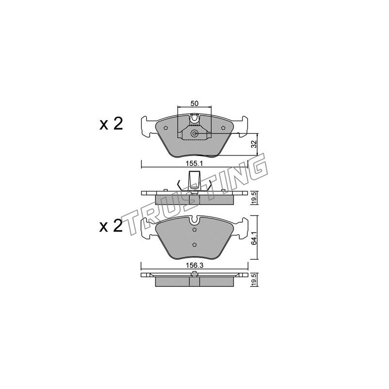 Pastiglie freno asse anteriore - TRUSTING