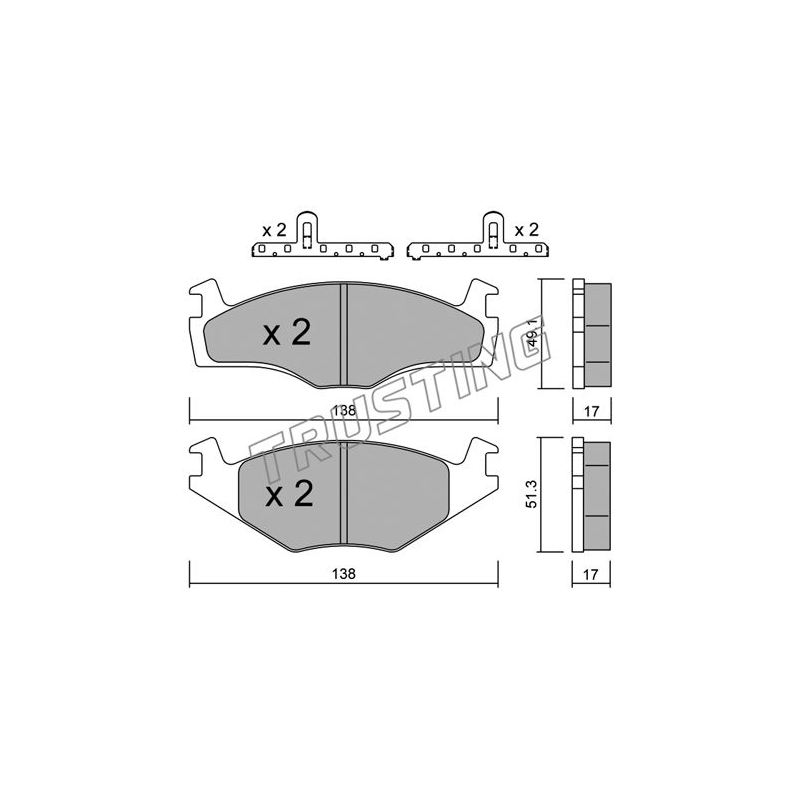 Pastiglie freno asse anteriore - TRUSTING