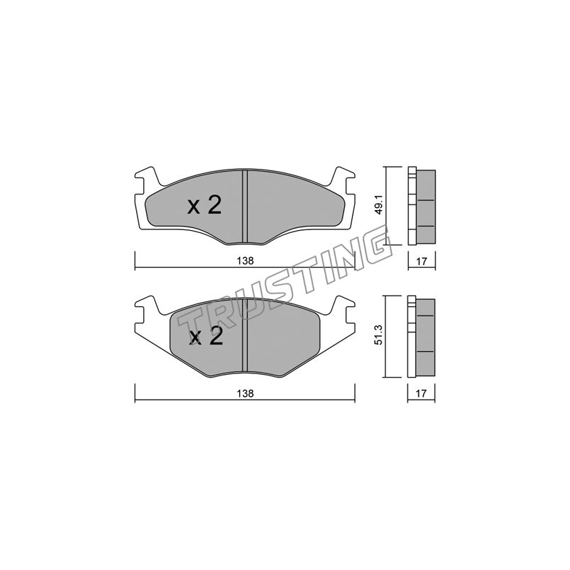 Pastiglie freno asse anteriore - TRUSTING
