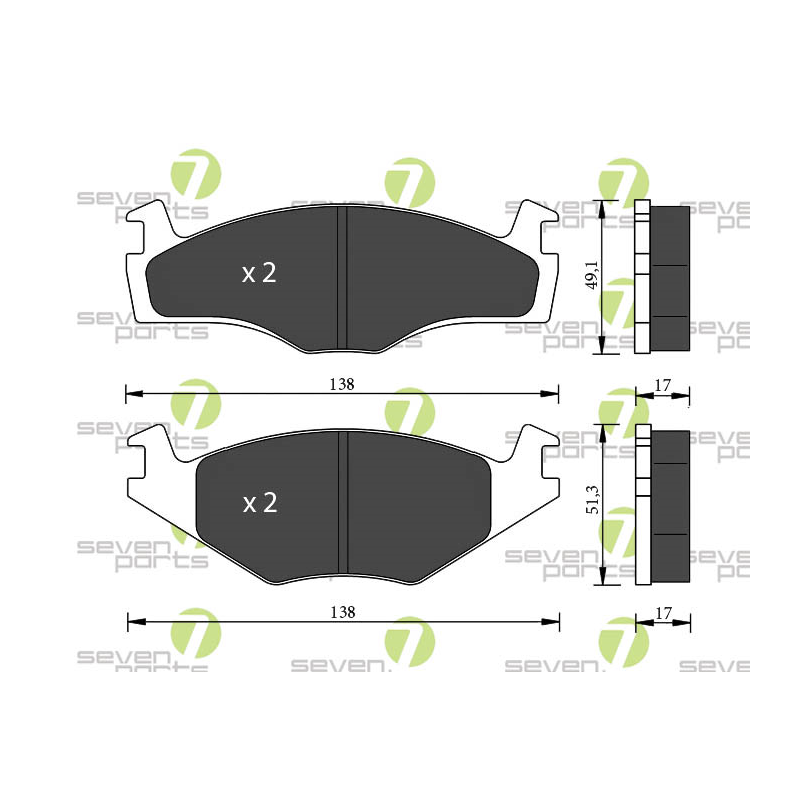 Pastiglie freno asse anteriore - SEVEN
