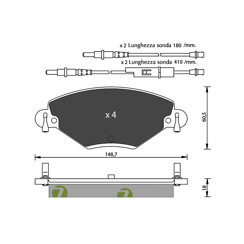 Pastiglie freno asse anteriore - SEVEN
