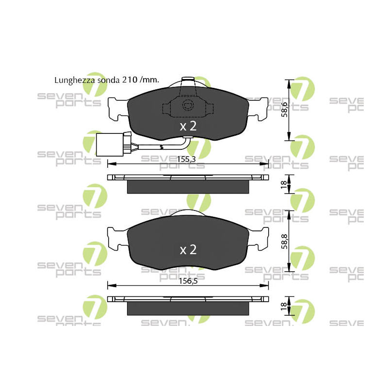 Pastiglie freno asse anteriore - SEVEN