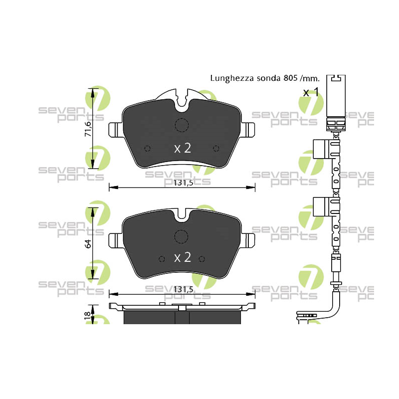 Pastiglie freno asse anteriore - SEVEN
