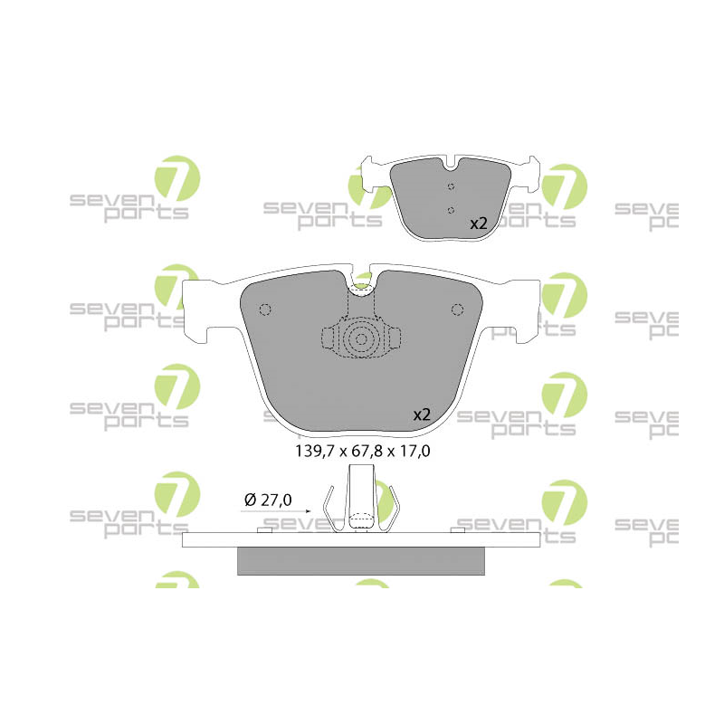 Pastiglie freno asse posteriore - SEVEN