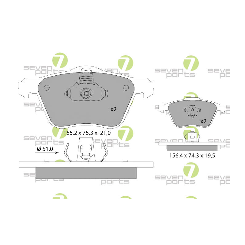 Pastiglie freno asse anteriore - SEVEN