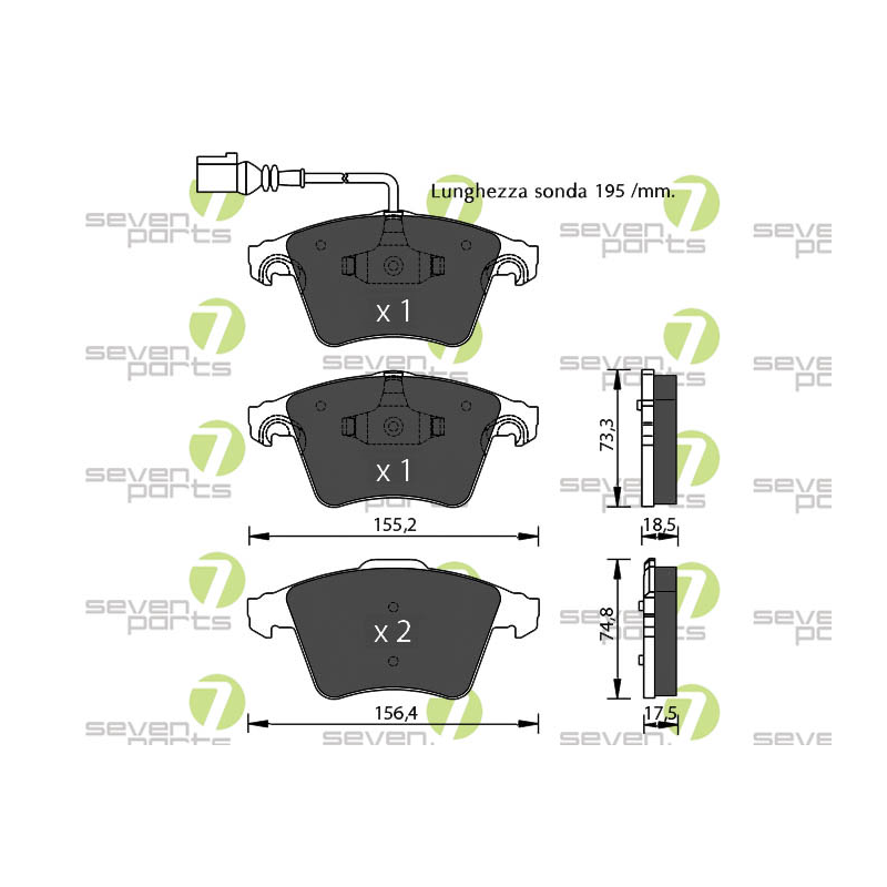 Pastiglie freno asse anteriore - SEVEN