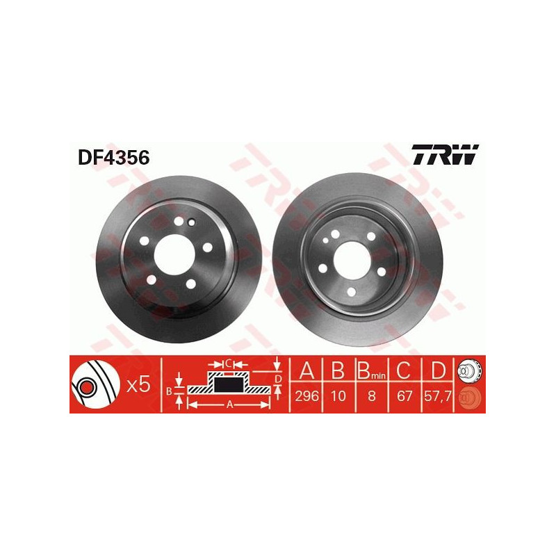 Disco freno asse posteriore - TRW