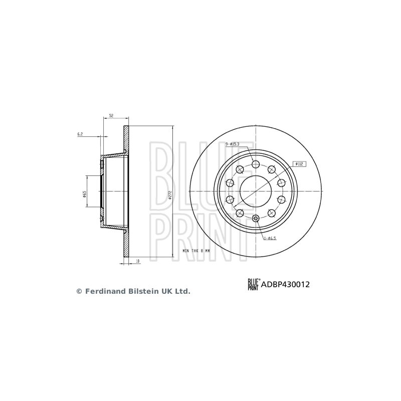 Disco freno asse posteriore - BLUE PRINT